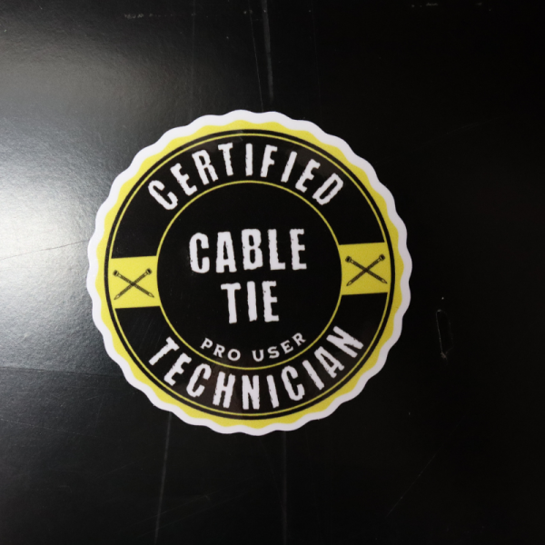 Cable Tie Technician Sticker - Yellow - Image 2