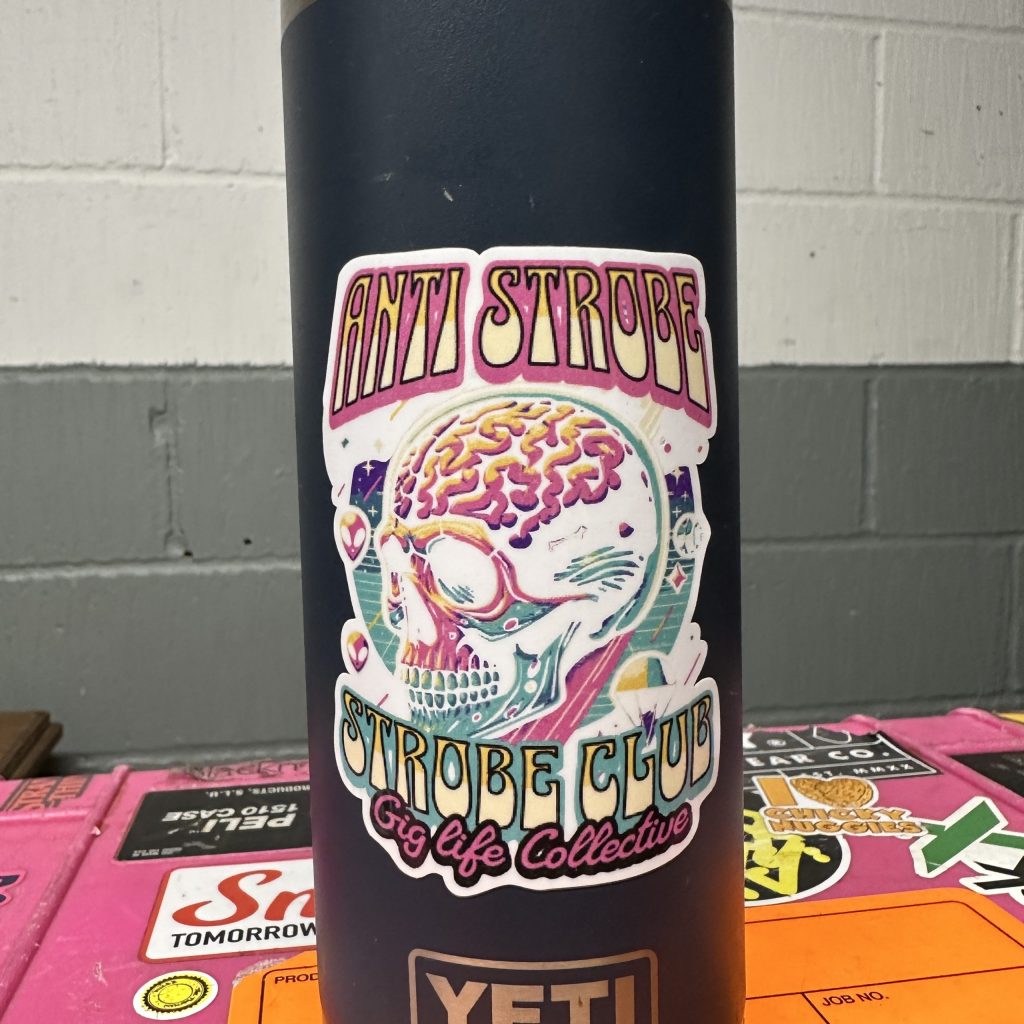 Anti Strobe Club Skull Sticker