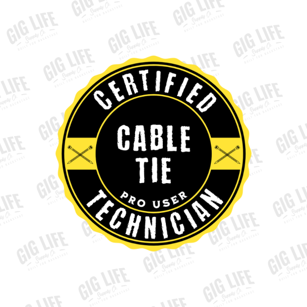 Cable Tie Technician Sticker - Yellow