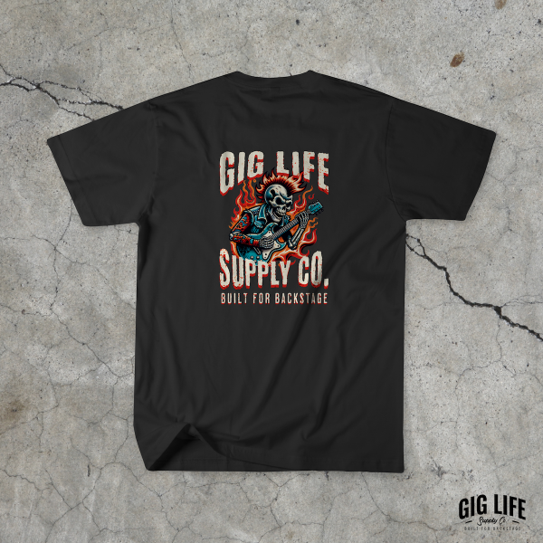 Flaming Riff Back t Shirt