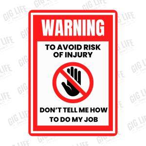 Avoid Injury Sticker